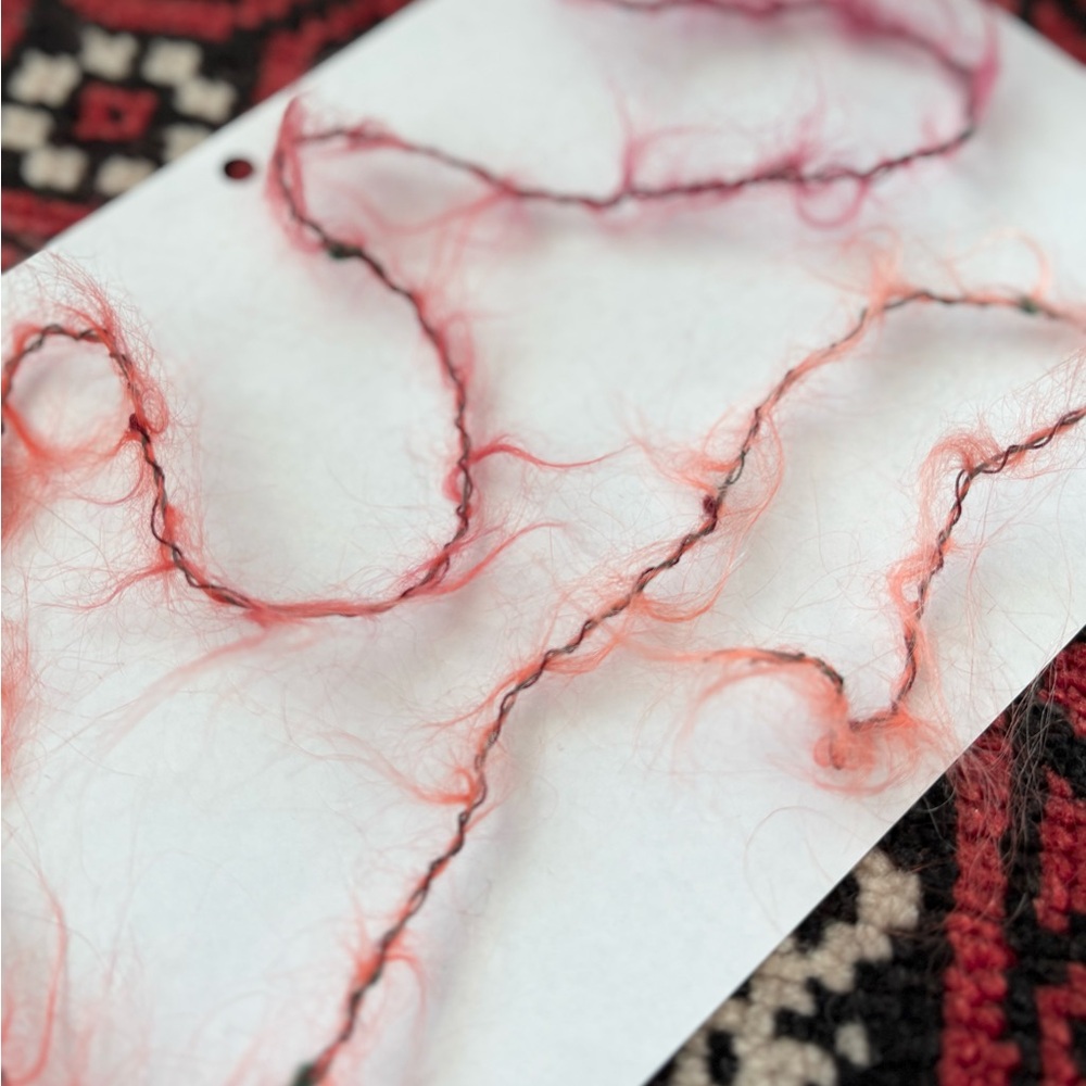 vtg gradient swiss mohair rayon- vibrant pink orange deadstock - 80g nwt